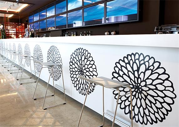 bar counter white design for night club