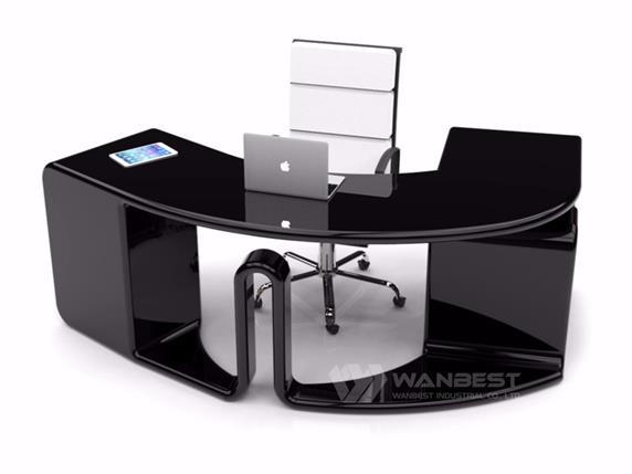 round office desk white color simple design