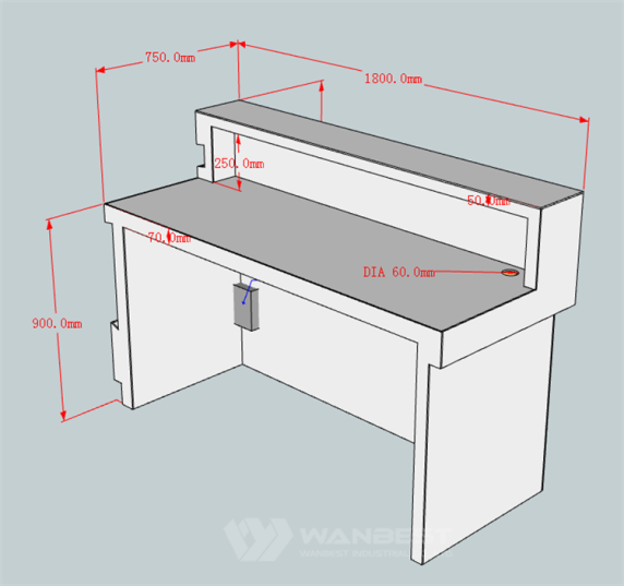 Salon Reception Desk High Quality Guarantee Custom Design