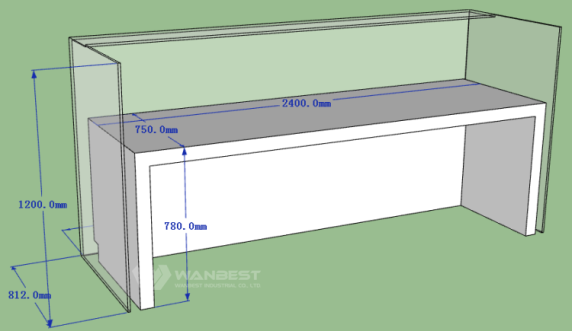 New Material Solid Surface Office Reception Counter