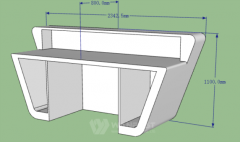 Modern Reception Station Counter Led Lighting Display