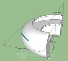 WANBEST OEM Design White Solid Surface Office Front Reception Desk