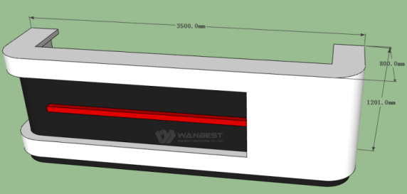 Straight Reception Counter Luxury Modern Office Furniture