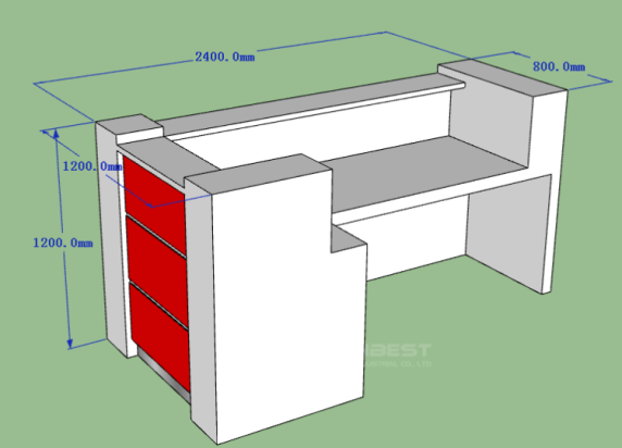 U Shape Front Desk Office Furniture Design Good Price