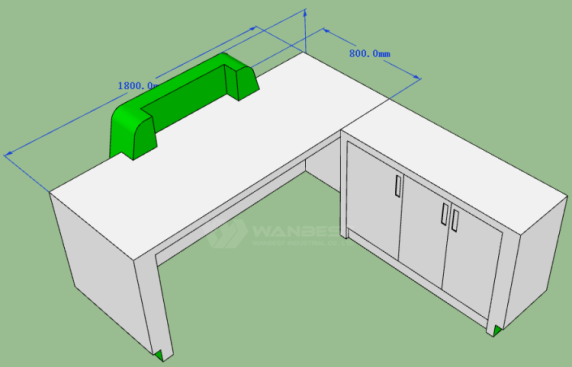 Executive Office Furniture Reception Desk Green And White