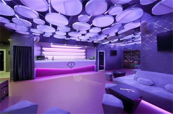 Purple Lighting Luxury Club Reception Counter Table Design