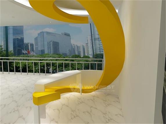 Unique curved design mall reception desk 