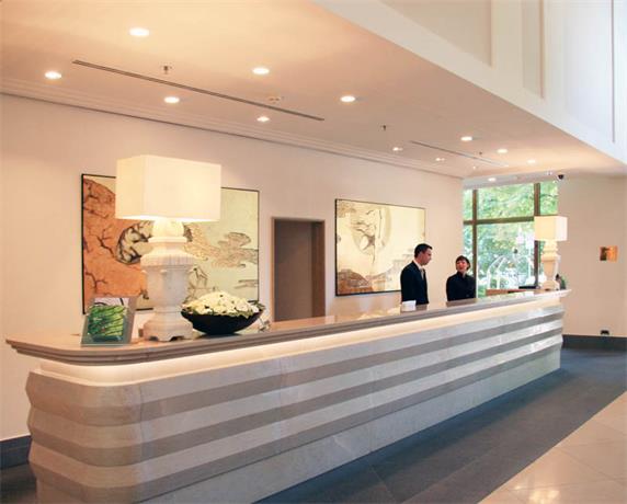 Hotel long grey reception desk popular design