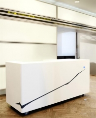 Simple white small reception desk