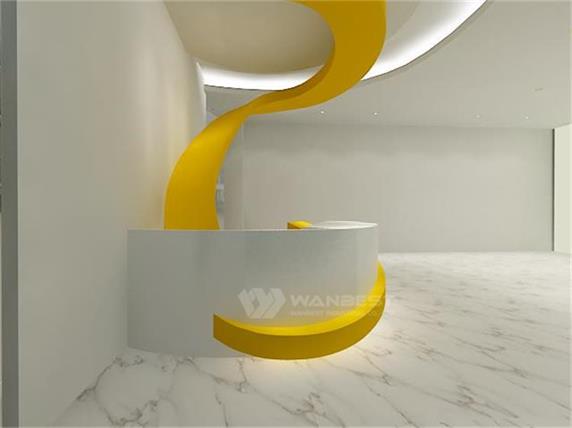 Unique curved design mall reception desk 