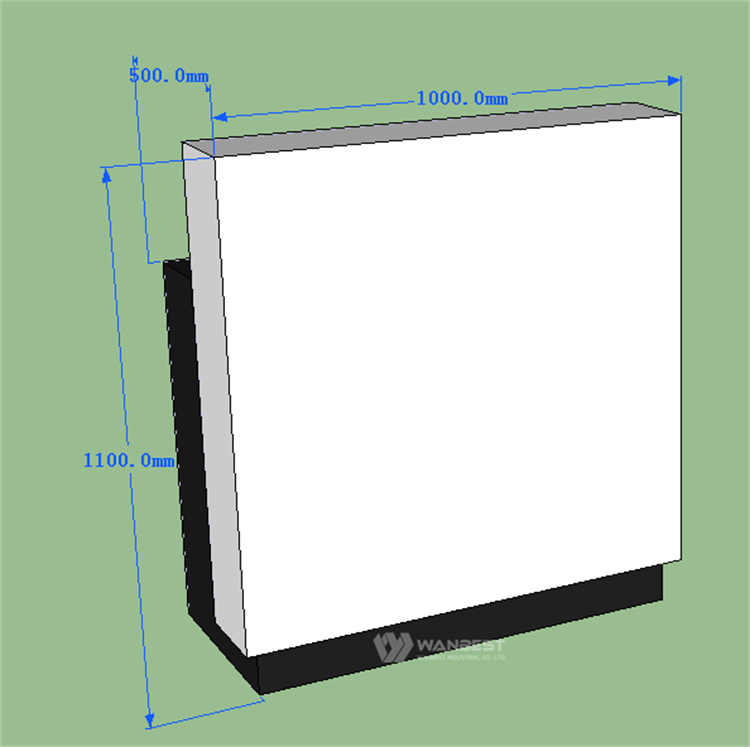 Front desk 3D drawing - front 