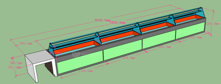 The more size 3D drawing  of bar counter