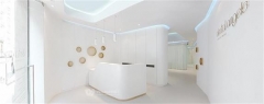 dental reception desk high gloss white stone