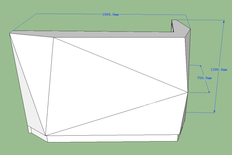 The 3D drawing-reception desk front 