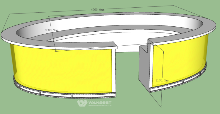 The bar counter 3D drawing 