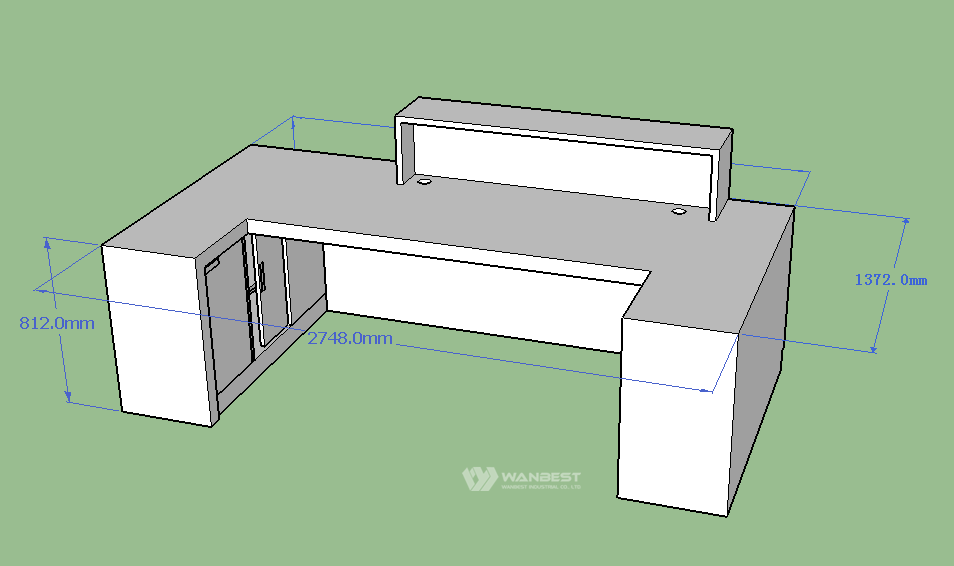 reception desk 3D drawing 