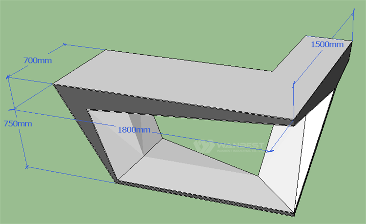 Corian desk 3D drawing