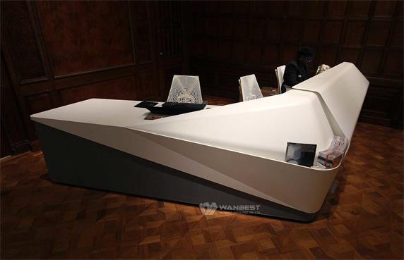L shape Large company modern furniture information desk