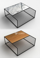 Artificail stone Stainless steel support coffee table