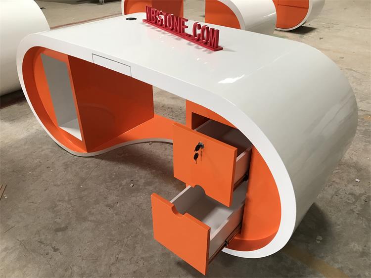 orange white manger custom design size desk