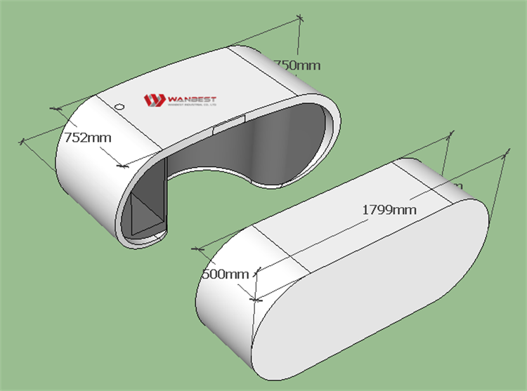 The behind of office desk 3D drawing 