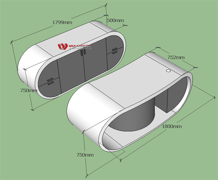 Office desk 3D drawing 