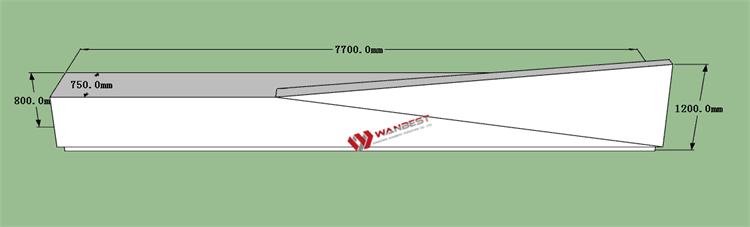 The front of front desk 3D drawing 