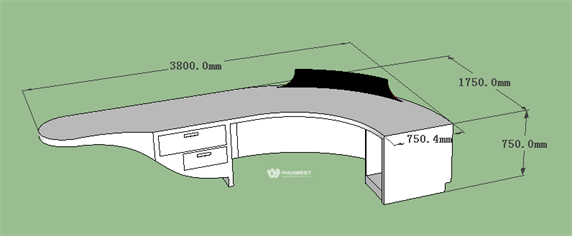 Curved reception desk private custom design  for company