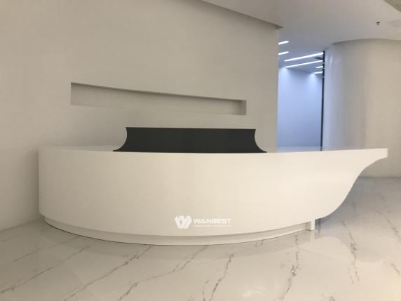 Curved reception desk private custom design  for company