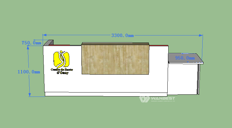 Front desk 3D drawing - front