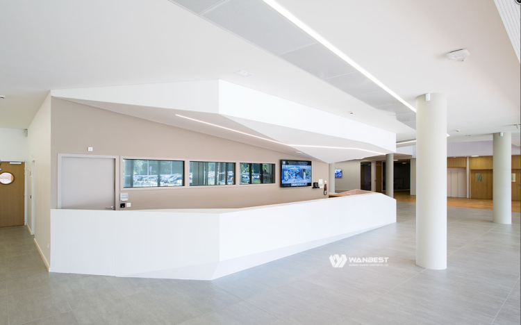 White reception desk 