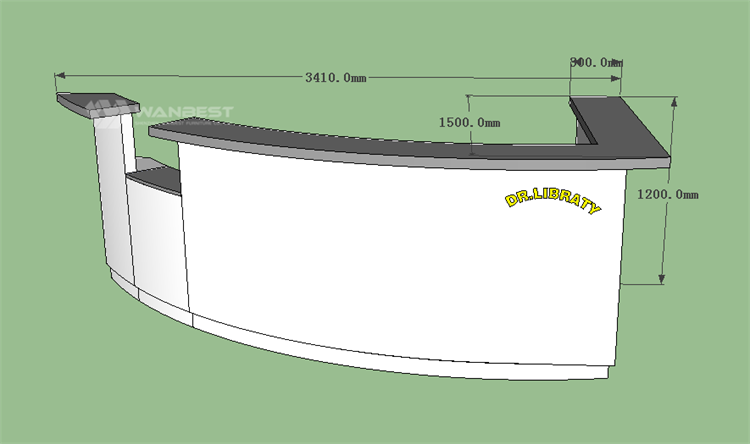 Reception desk  3D drawing-front 