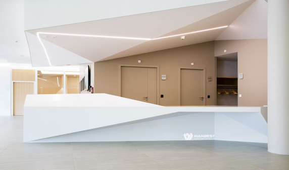 Beautiful white artificial stone Large company reception desk