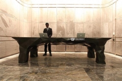 hotel black diamond surface special unique reception desk