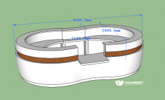 The oval artificial stone reception desk for France Project