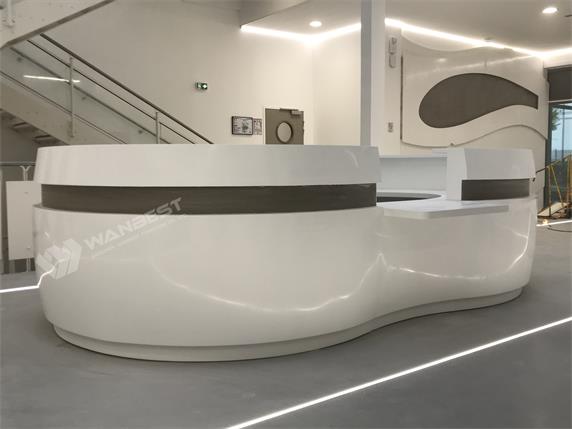 The oval artificial stone reception desk for France Project