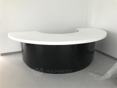 White black half round artificial stone kitchen counter