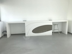 Simple straight design rectangular white coffee desk