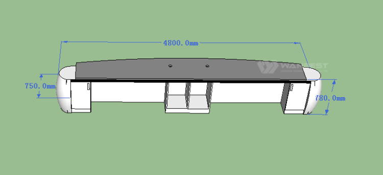 Reception desk 3D drawing-behind 