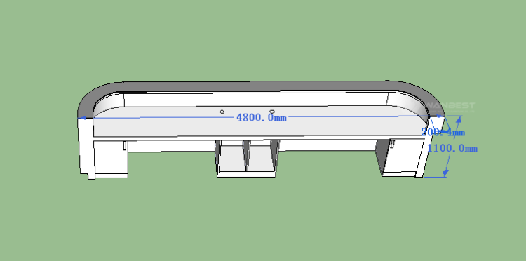 Reception desk 3D drawing-behind 