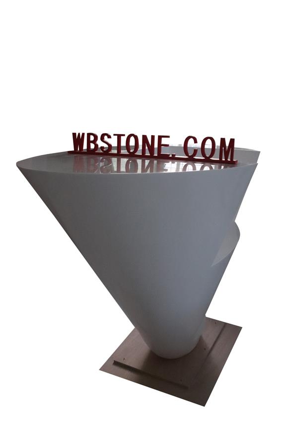 White Inverted Triangle Special Comapny Reception Desk