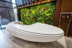 Circle luxury innovation corian white reception desk front furniture