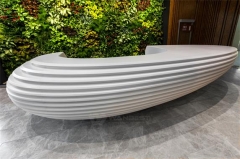 Circle luxury innovation corian white reception desk front furniture