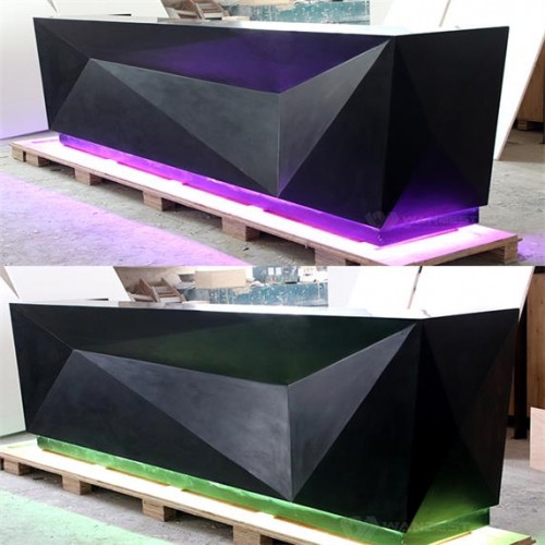 Modern Black matte artificial stone bar counter with LED