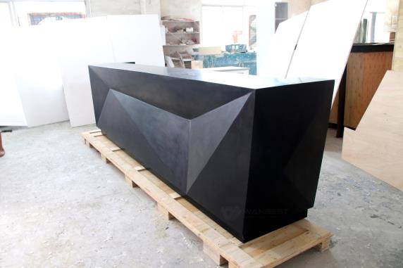 Modern Black matte artificial stone bar counter with LED