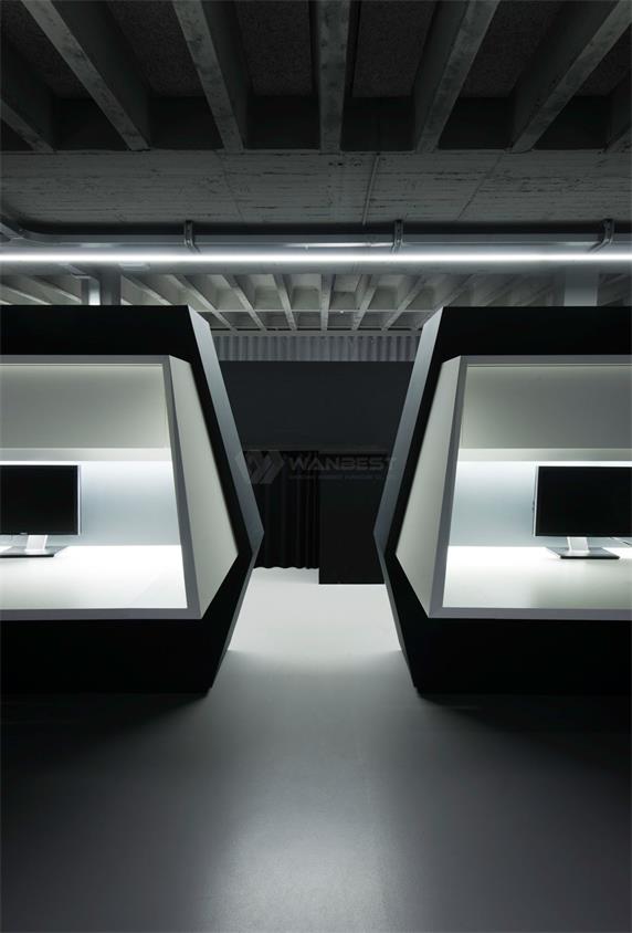 Modern Round design  Black White Reception Desk with LED