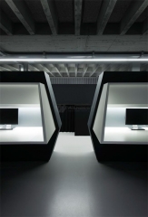 Modern Round design  Black White Reception Desk with LED