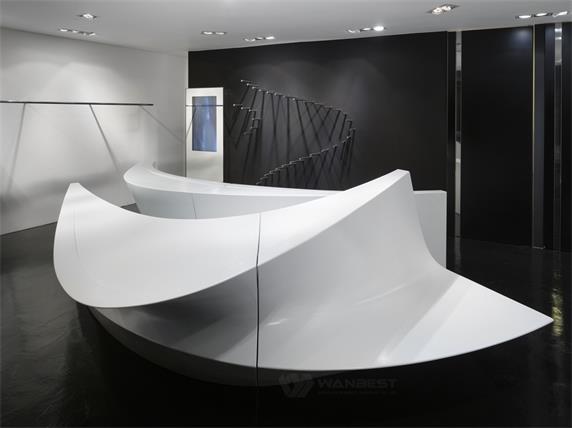 Robuste and durable material solid surface CEO reception desk