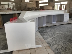 Norway reception desk white corian large half circle design