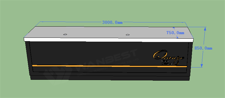 The front of bar counter 3D drawing 